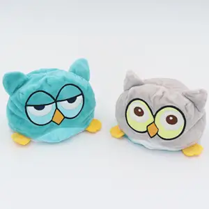 Custom Cute Owl Stuffed Double Side Flip Reversible Plush Toy for Promotion