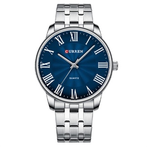 Montre à quartz pour homme minimaliste avec cadran à aiguilles romaines en verre grand format, style décontracté, boîtier en alliage, bracelet en acier inoxydable - Product Image 5