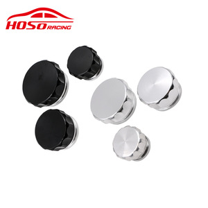 Bouchon de réservoir de carburant HOSO RACING en alliage d'aluminium 1 1,5 2 pouces noir argenté, accessoires de voiture modifiés - Product Image 1