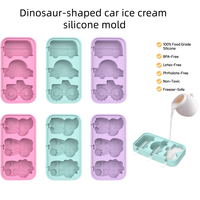 Moule à glaçons en silicone personnalisable sans BPA en forme de dinosaure avec couvercle, idéal pour la préparation de soupes, de glaces et de repas