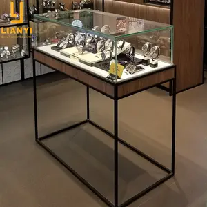 New Design Square Metal Watch Showcase Display Manufacturer With Display Cabinet For Store