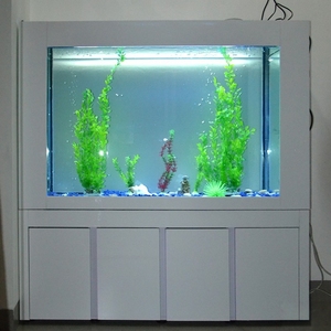 <span class=keywords><strong>400L</strong></span> Rechthoekig Ultra Helder Glas All-in-one Zoetwateraquarium met Ingebouwde Filter en Aluminium Alloy Stand voor de Woonkamer - Product Image 1