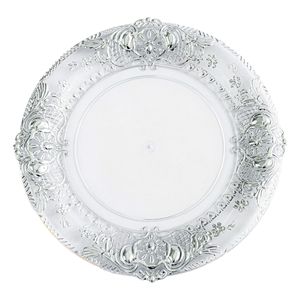 Fancy <strong>Plastic</strong> Plates White <strong>Tray</strong> Round Dishes With Patterns <strong>Plastic</strong> Plate for <strong>Dessert</strong> Decorative Dining Plate for Table Setting - Product Image 6