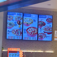 Pantalla Táctil Digital de Señalización Comercial de 55 Pulgadas para Montaje en Pared, para Uso en Interiores, para Menús de Restaurantes y Tiendas de Comida Rápida