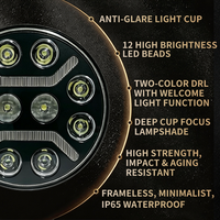 Nouvelle lampe de travail pour voiture 12 LED IP65 étanche, DC10-60V, en alliage d'aluminium, lumière de conduite LED BLANC + BLANC CHAUD, pour tout-terrain, camion, SUV