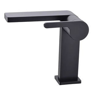 SANIPRO-grifos de latón para lavabo de baño, mezcladores de agua fría y caliente de estilo europeo, diseño creativo y moderno, color negro mate - Product Image 2