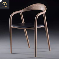 Nouveau design de meubles nordiques en noyer noir chaise de salle à manger simple chez l'habitant fauteuil de loisirs de luxe