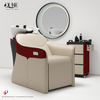Nouveau style moderne : Fauteuil de lavage en cuir et céramique pour salons de beauté et salons de coiffure – Lit de lavage en promotion