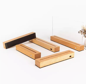 Luz LED Luz de madera salada Base de madera nocturna Base luminosa de madera rectangular Adornos Base acrílica Ranura convencional - Product Image 1