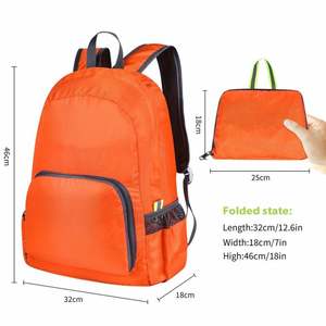 กระเป๋าเป้สะพายหลังกีฬาแบบสั่งทำจากโรงงาน โลโก้ตามต้องการ น้ำหนักเบา ผลิตจากไนลอน ปิดด้วยซิป สายสะพาย ทนน้ำ พับเก็บได้ MOQ ต่ำ - Product Image 6