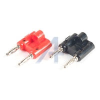 JIALUN double tête en laiton nickelé fiches bananes 4mm connecteurs mâles