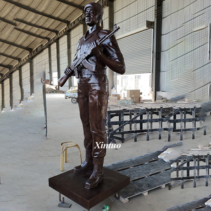 Statues de soldats allemands grandeur nature en bronze en laiton sur mesure <span class=keywords><strong>Sculpture</strong></span> pour jardin - Product Image 2