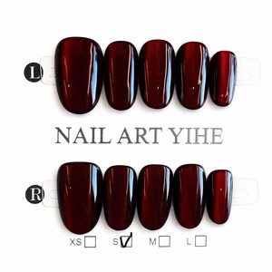 Faux ongles magnétiques rouges en PMMA à presser, couvrance totale moyenne, formes carrées effet gelée, 24 pièces pour femmes et hommes - Product Image 5