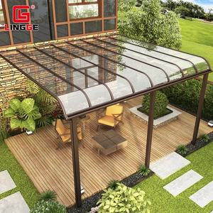Tettoia da Esterno Impermeabile con Telaio <span class=keywords><strong>in</strong></span> Alluminio e Copertura <span class=keywords><strong>in</strong></span> <span class=keywords><strong>Policarbonato</strong></span> <span class=keywords><strong>per</strong></span> Patio/Balcone - Product Image 1
