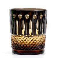 Verre à whisky en cristal sans plomb sculpté à la main, coloré, avec logo personnalisé, emballé dans un carton en aluminium PP, capacité de 260 ml, cadeau pour homme