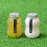 Bouteille de boisson en plastique écologique en forme de gourde de 500 ml, PET de qualité alimentaire pour le thé, les boissons énergisantes, les jus, les boissons gazeuses, marque Simplife