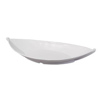 Plateau de service en mélamine blanche en forme de bateau pour sashimi, assiette à sushi, assiette à salade, plateau de service en forme de bateau pour apéritifs, chips et plats froids