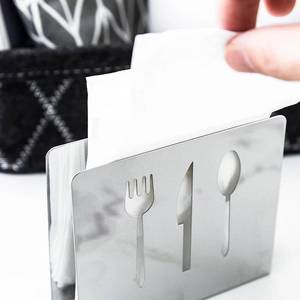 Caja de Pañuelos Creativa de Acero Inoxidable para Cocina, Porta Servilletas Cuadrado para Restaurante - Product Image 2