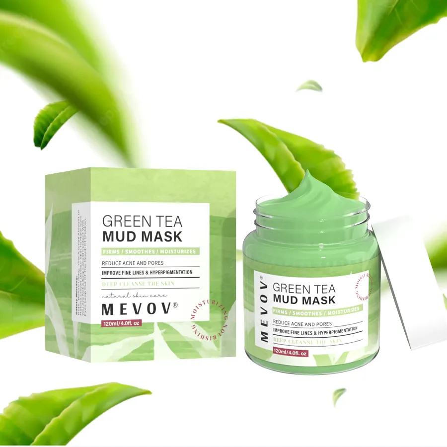 Private Label 100% Natural Green Tea Promote Moisture Replenish Cleaning Skin Improve Fine Lines Smoothing Green Tea Mud Mask