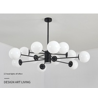 Lustre Nordique Moderne de Luxe à Boules de Verre, Suspensions Moléculaires Haut de Gamme pour Chambre et Salon, Disponible en Tailles Moyennes