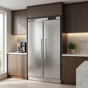 <span class=keywords><strong>Réfrigérateur</strong></span> vertical intelligent en acier inoxydable 201, 2 ou 4 portes intégrées, écologique pour cuisine, réglable - Product Image 1