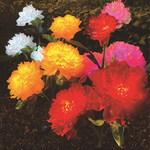 Lámpara Solar de Jardín con Forma de Peonía Hongyixuan, Lámpara de Flores Realista para Decoración de Exteriores, Césped y Caminos - Product Image 1