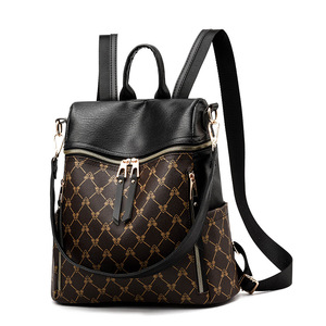Mochila de Piel Sintética para Mujer, Moderna, con Patrón Geométrico, Capacidad Media, Cierre de Cremallera, Correa para el Hombro, para Uso Diario en Todas las Estaciones - Product Image 2