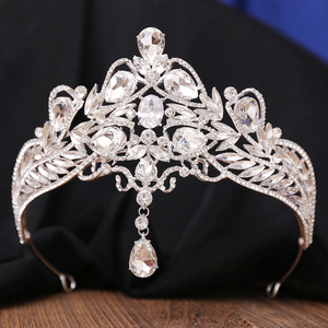 New Hepburn Phong Cách Baroque Châu Âu Retro Vương Miện Đám Cưới Trái Tim Khảm Rhinestone Bridal Tiara Headband Cho Vương Miện Vòng Hoa Tiaras - Product Image 6