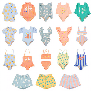 Maillots <span class=keywords><strong>de</strong></span> <span class=keywords><strong>bain</strong></span> pour enfants avec imprimé <span class=keywords><strong>de</strong></span> dessins animés mignons, ensemble <span class=keywords><strong>de</strong></span> bikini une pièce et deux pièces à volants pour filles avec short <span class=keywords><strong>de</strong></span> plage à séchage rapide - Product Image 1