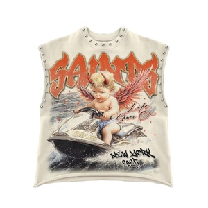 Camiseta sin mangas estilo Y2K, moda <span class=keywords><strong>de</strong></span> verano, retro, cuello redondo, para playa, estilo gótico americano, con diseño <span class=keywords><strong>de</strong></span> tachuelas. - Product Image 1