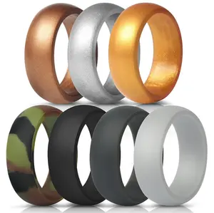 Custom Gesneden Milieuvriendelijk Siliconen Ring Gepersonaliseerde Voorstel Ring Sport Waterdichte Ring Voor Mannen