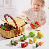 Juguete de Frutas y Verduras para Cortar, con Cáscara Pelable, Seguro para Bebés, Comida de Juguete de Plástico Masticable, Unisex, Edades 3-6
