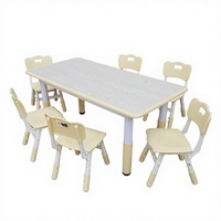 Ensemble table et chaise pour tout-petits VSUCH, multifonctionnel, réglable en hauteur, design moderne en plastique, facile à nettoyer, table d'étude anti-graffiti