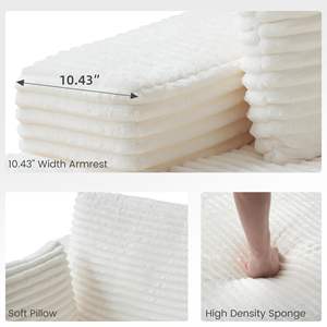 VOXHOME Apartamento Sala de estar Vacío Comprimido Nórdico Sofá individual Nube Lectura Chaise Lounge Sofá cama sin hueso de pana - Product Image 6