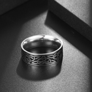 Nordic Pattern <b>Titanium</b> Steel <b>Ring</b> Men's Hip Hop Fashion Jewelry SA1142 - Product Image 3