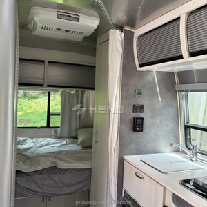 <span class=keywords><strong>Caravane</strong></span> mobile entièrement équipée, style rétro, en aluminium argenté, pour la location en milieu hôtelier - Product Image 2