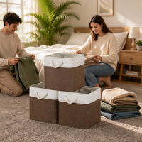 Grands paniers de rangement pliables en tissu de lin écologique, en forme de cœur, pour vêtements, jouets, linge sale, maison et chambre d'enfant