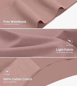 سراويل داخلية نسائية أحادية اللون لرفع المؤخرة بدون آثار ظاهرة، مصنوعة من الحرير الصناعي، مريحة وقابلة للتنفس، منخفضة الخصر للاستخدام اليومي - Product Image 4