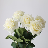 Vente en gros de roses simples pour la Saint-Valentin, roses réelles au toucher, tige longue de 15 cm, rose préservée pour une utilisation en intérieur, mariage