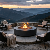Brasero d'extérieur pour soirées d'hiver dans la cour ou sur la terrasse, foyer chauffant pour l'extérieur