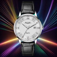 Boîtier en acier inoxydable 304L conçu en usine verre minéral boucle carrée en cuir véritable 3ATM montre d'affaires à quartz Seiko 22mm