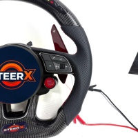 Volant en fibre de carbone avec éclairage LED pour Audi A3 A4 A5 A6 A7 RS3 RS5 Q5 Q7 Q8 S3 S4 S5 B8 B9, personnalisation possible