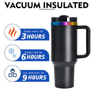 4/8/20 adet 40 oz toz kaplı çift duvar vakum yalıtımlı paslanmaz çelik gökkuşağı kaplama Tumbler kupası kupa için lazer gravür - Product Image 4