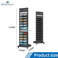 Boya Xxl231 Présentoir de porte en métal pour carreaux, personnalisable, amovible, de luxe, facile à monter, double rangée, vertical, simple, pliable et portable