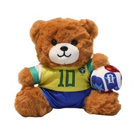 Ours en peluche de football de 20 cm, divers styles de maillots d'équipe, fourrure douce et moelleuse, coton élastique, adorable mascotte, cadeau pour les fans de football