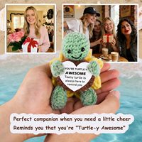 Cadeaux Tortue Positive Tournesol pour Femmes et Adolescentes - Articles pour Paniers d'Anniversaire et de Pâques - Tortue au Crochet - Soutien Émotionnel - Inspirant