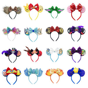 عصابة رأس على شكل أذني فأر مع عناصر النار والماء، إكسسوار شعر للحفلات التنكرية في الهالوين، عصابات شعر بقرون شيطانية للنساء والفتيات والأطفال - Product Image 1