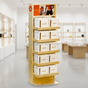 ชั้นวางสินค้าไม้แบบพับได้ทันสมัย 5 ชั้น ปรับแต่งได้ ล้างทำความสะอาดได้ สำหรับผู้ส่งออกสินค้าในห้างสรรพสินค้า - Product Image 1