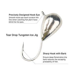 Bán buôn chủ Tear Drop <span class=keywords><strong>Tungsten</strong></span> Ice Jig cho câu cá trên băng Chất lượng cao vonfram câu cá giải quyết trong kho - Product Image 2