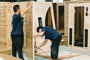 Sauna extérieur moderne en bois de cèdre rouge pour 6 personnes, idéal pour villa, avec fonction vapeur et relaxation - Product Image 6